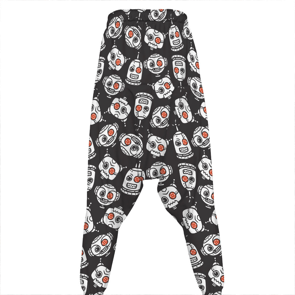 Angry Robot Pattern Print Hammer Pants