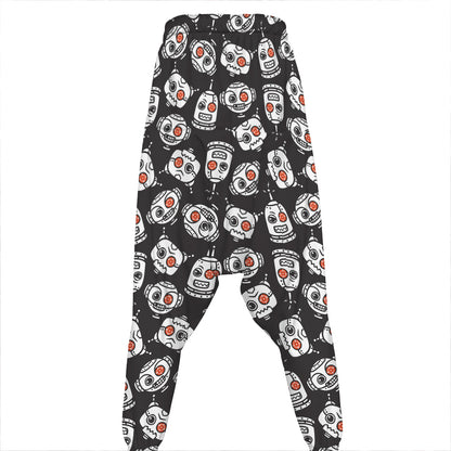 Angry Robot Pattern Print Hammer Pants