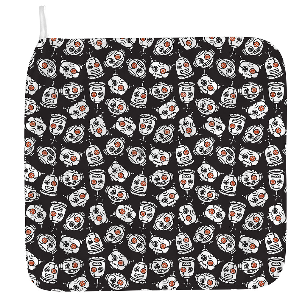 Angry Robot Pattern Print Hand Towel