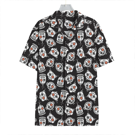Angry Robot Pattern Print Hawaiian Shirt
