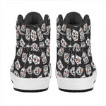 Angry Robot Pattern Print High Top Leather Sneakers