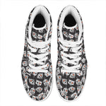 Angry Robot Pattern Print High Top Leather Sneakers