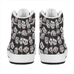 Angry Robot Pattern Print High Top Leather Sneakers
