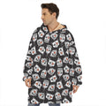 Angry Robot Pattern Print Hoodie Blanket