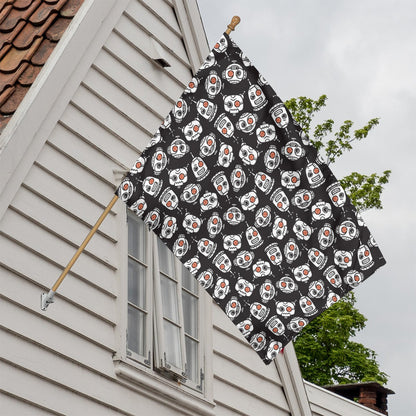 Angry Robot Pattern Print House Flag