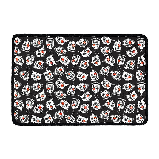 Angry Robot Pattern Print Kitchen Mat
