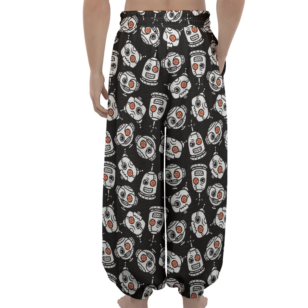 Angry Robot Pattern Print Lantern Pants