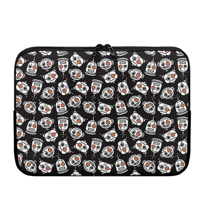 Angry Robot Pattern Print Laptop Sleeve
