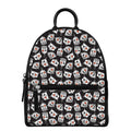 Angry Robot Pattern Print Leather Backpack