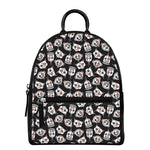 Angry Robot Pattern Print Leather Backpack