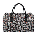 Angry Robot Pattern Print Leather Duffel Bag