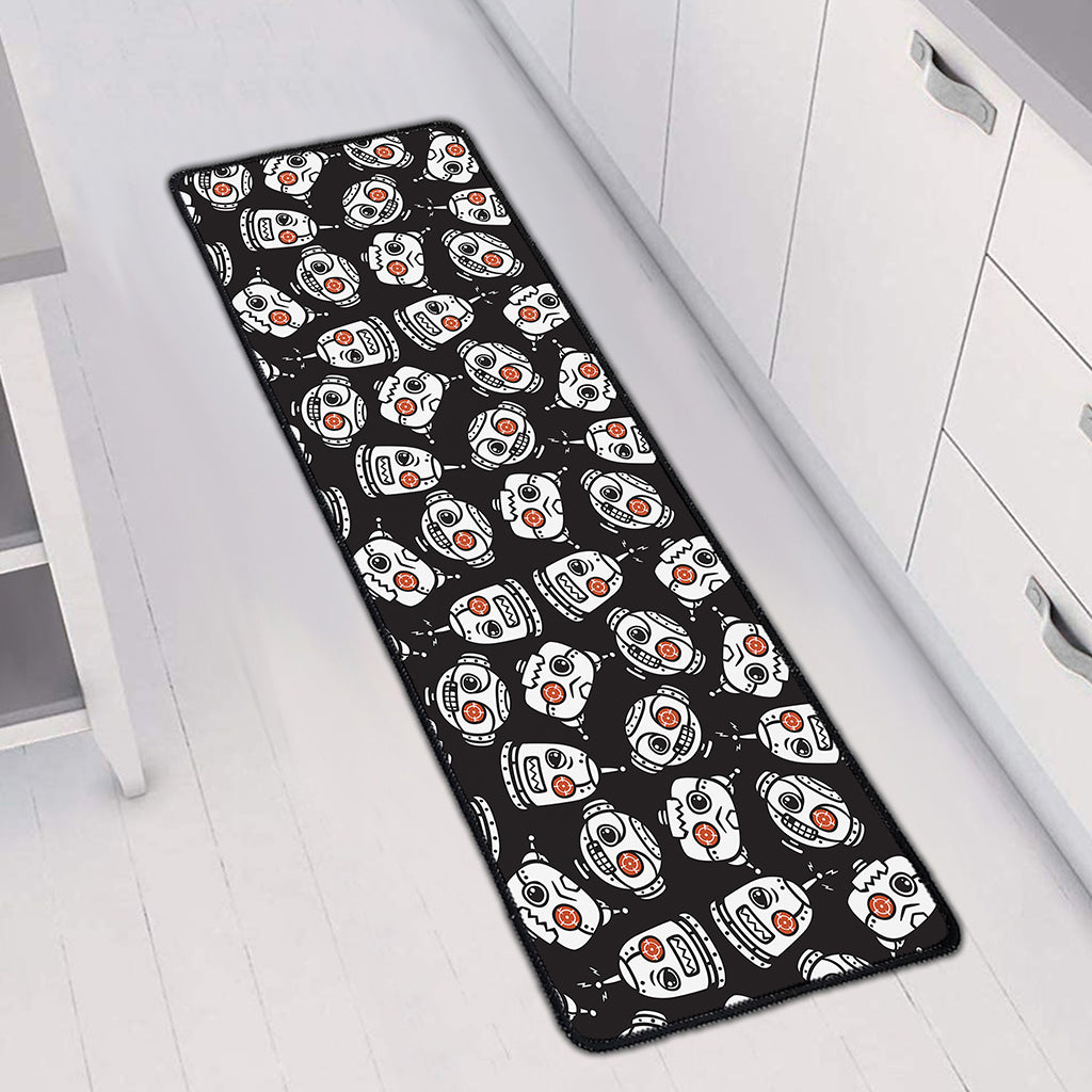 Angry Robot Pattern Print Long Kitchen Mat