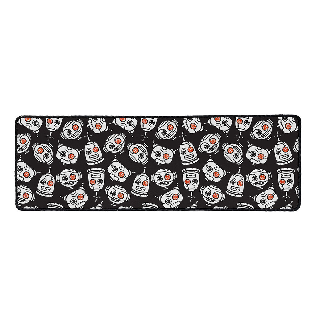 Angry Robot Pattern Print Long Kitchen Mat