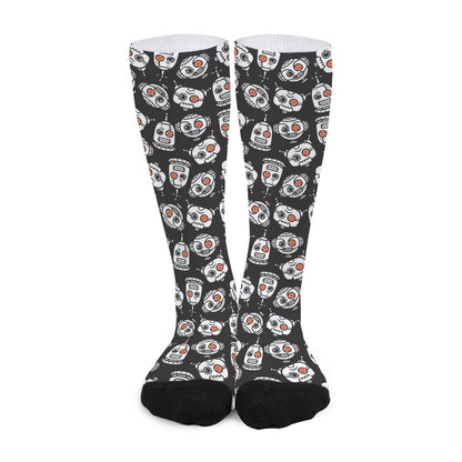 Angry Robot Pattern Print Long Socks