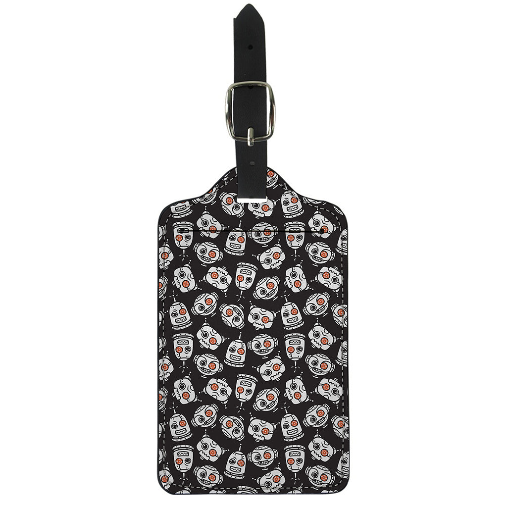 Angry Robot Pattern Print Luggage Tag