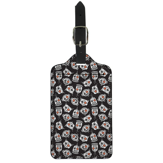 Angry Robot Pattern Print Luggage Tag