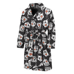 Angry Robot Pattern Print Men's Bathrobe