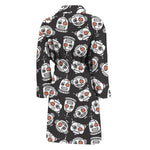 Angry Robot Pattern Print Men's Bathrobe
