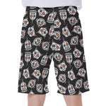 Angry Robot Pattern Print Men's Beach Shorts