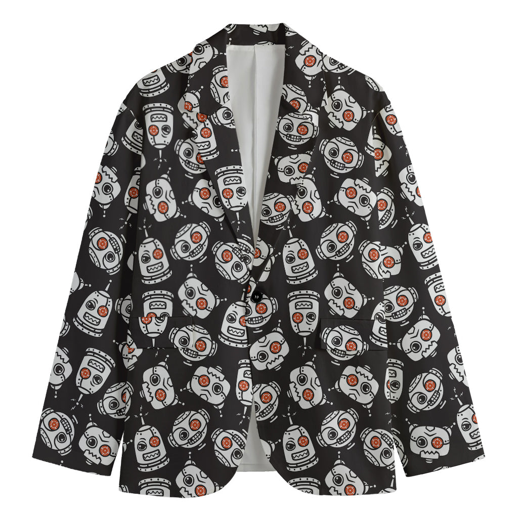 Angry Robot Pattern Print Men's Blazer