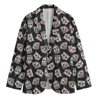 Angry Robot Pattern Print Men's Blazer