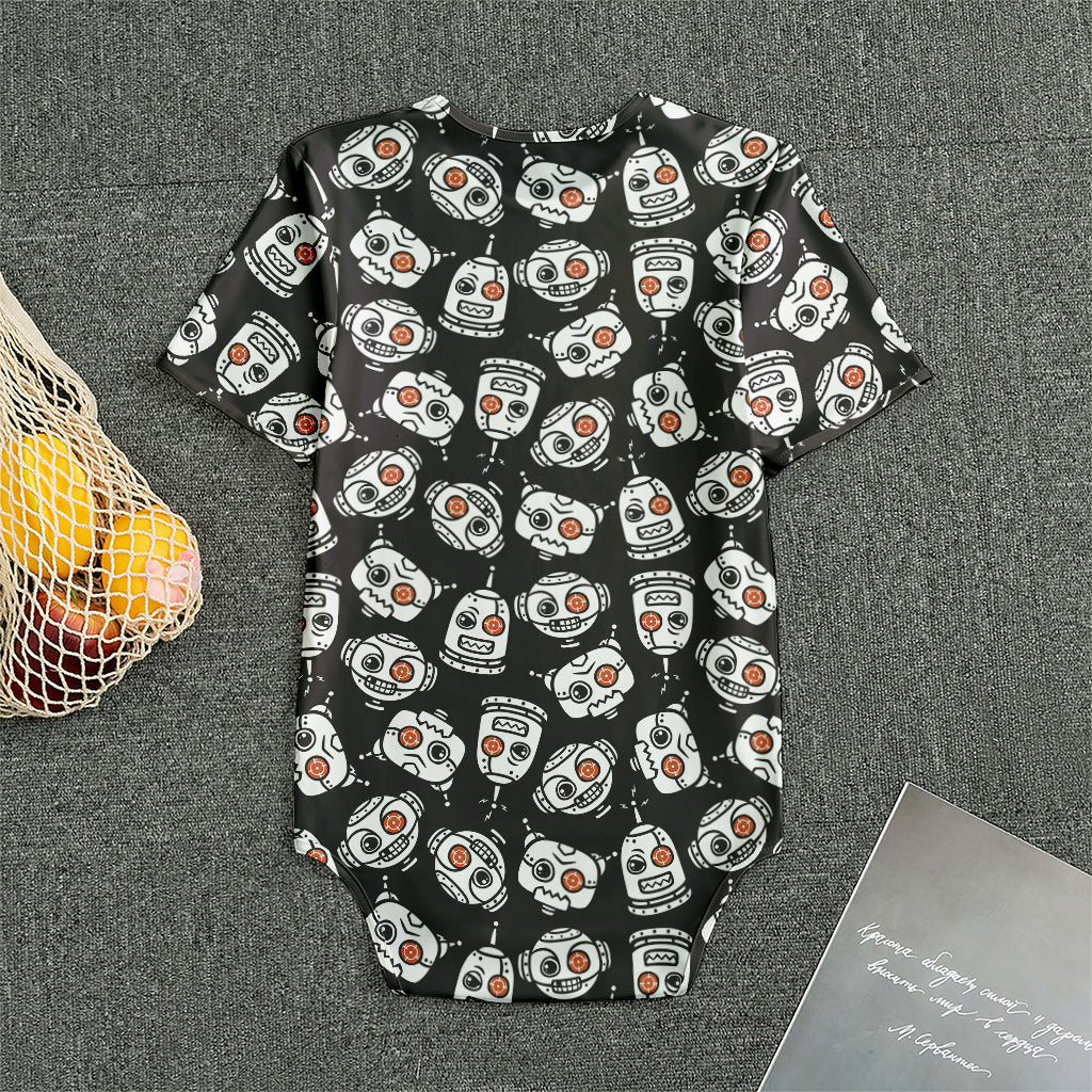 Angry Robot Pattern Print Men's Bodysuit