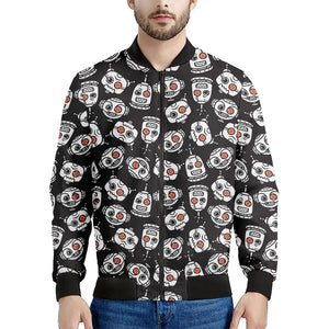 Angry Robot Pattern Print Men's Bomber Jacket