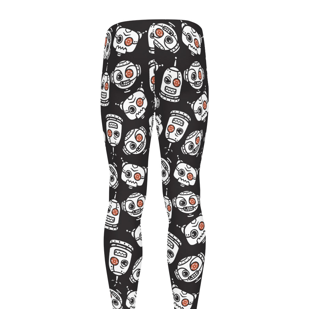 Angry Robot Pattern Print Men's leggings