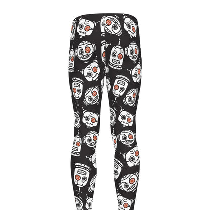 Angry Robot Pattern Print Men's leggings