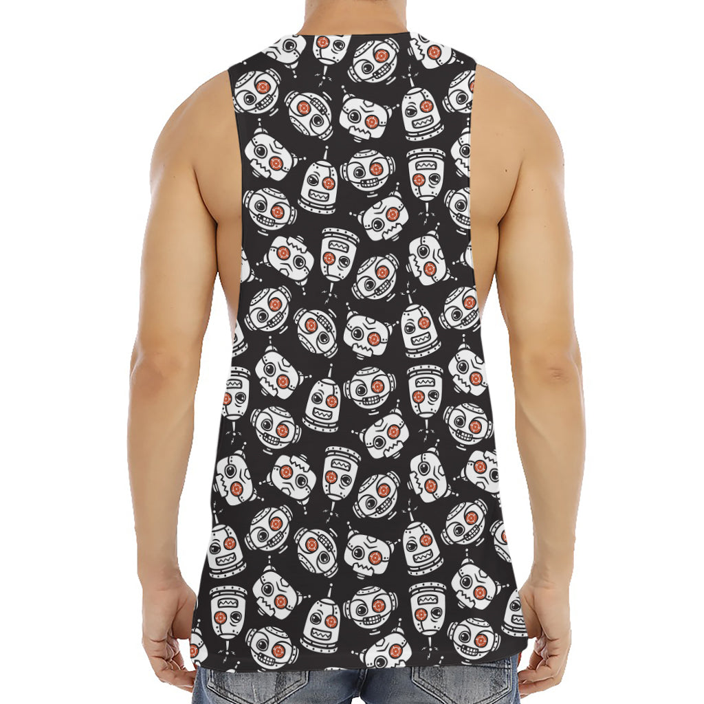 Angry Robot Pattern Print Men's Muscle Tank Top