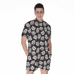 Angry Robot Pattern Print Men's Rompers