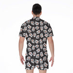 Angry Robot Pattern Print Men's Rompers