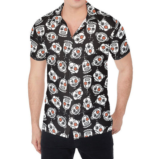 Angry Robot Pattern Print Men's Shirt