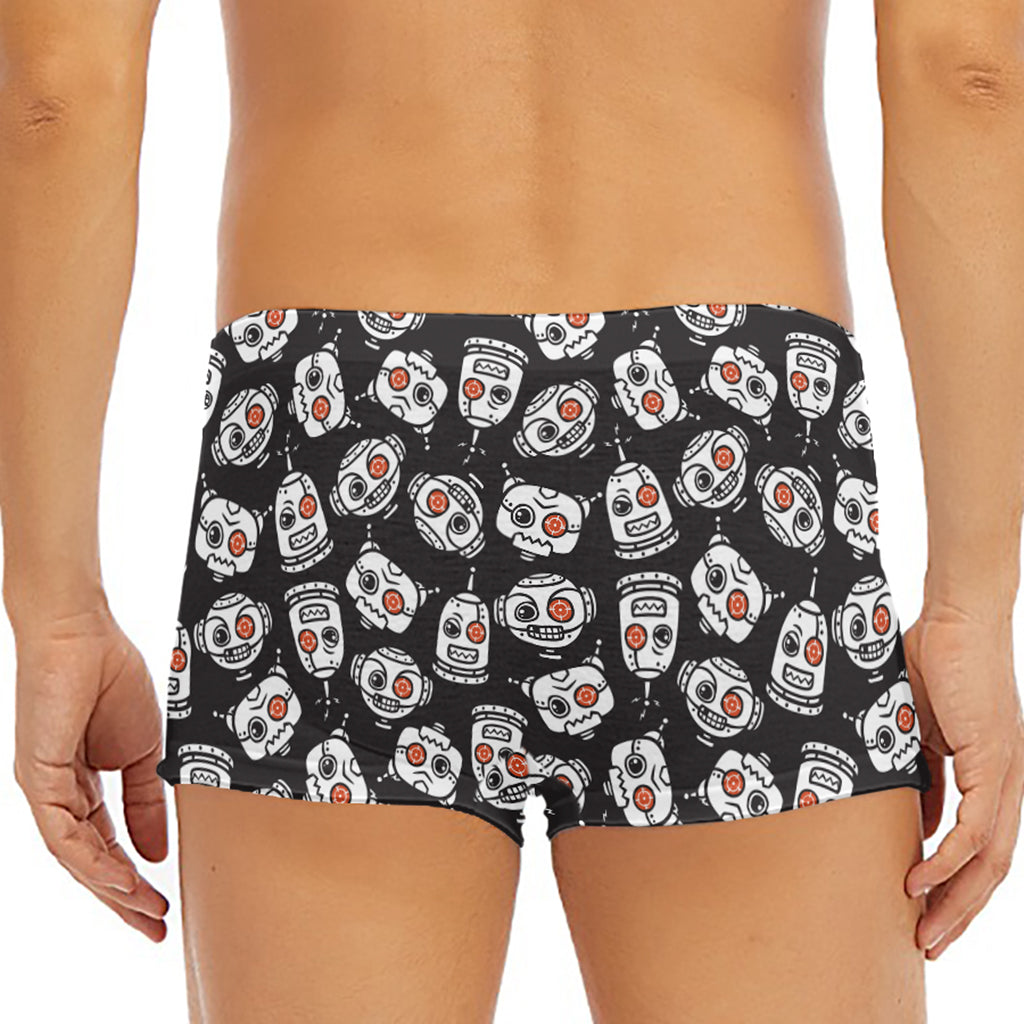 Angry Robot Pattern Print Men's Short Boxer Briefs