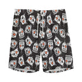 Angry Robot Pattern Print Men's Athletic Shorts