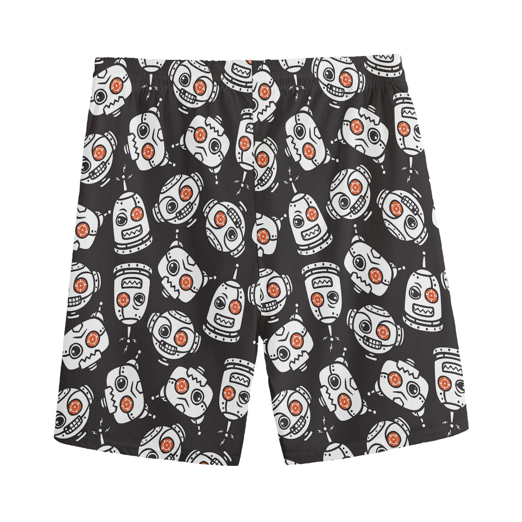 Angry Robot Pattern Print Men's Sports Shorts