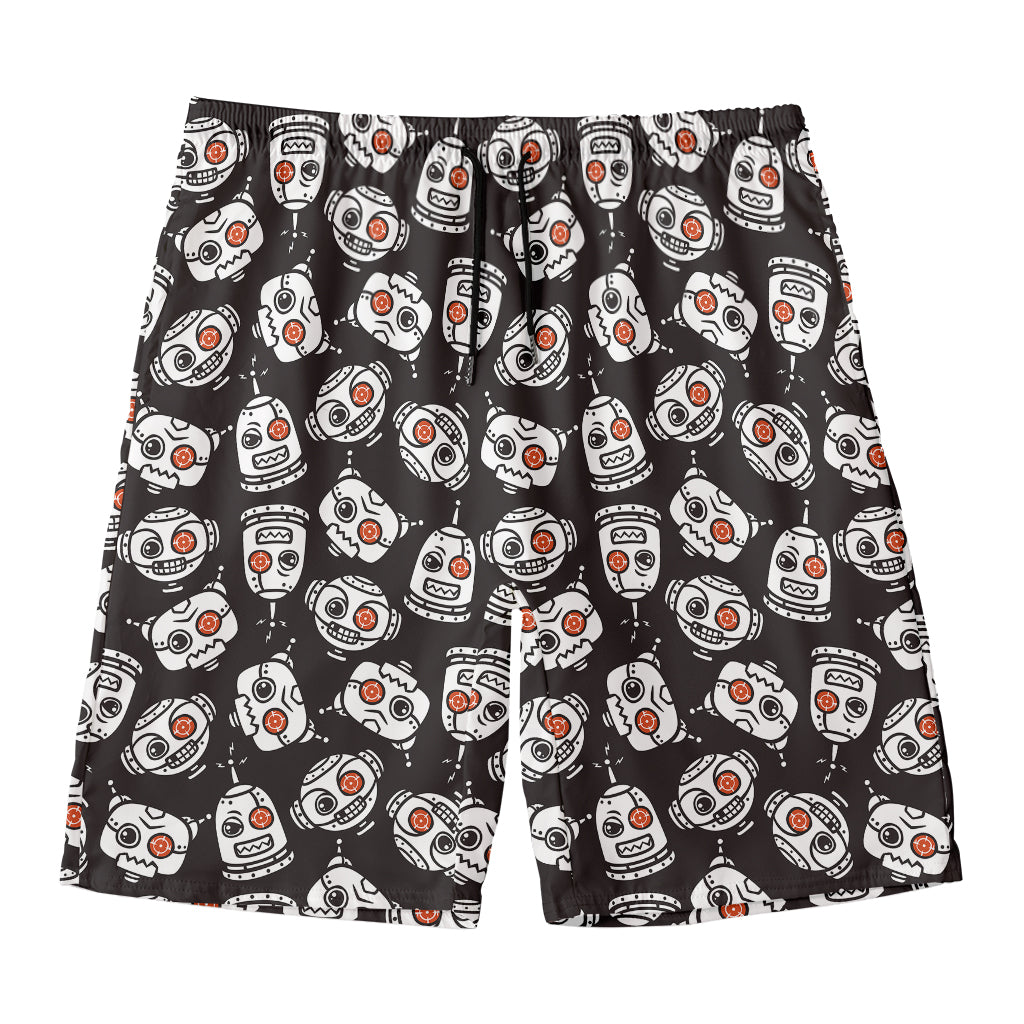 Angry Robot Pattern Print Men's Swim Trunks