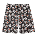 Angry Robot Pattern Print Men's Swim Trunks