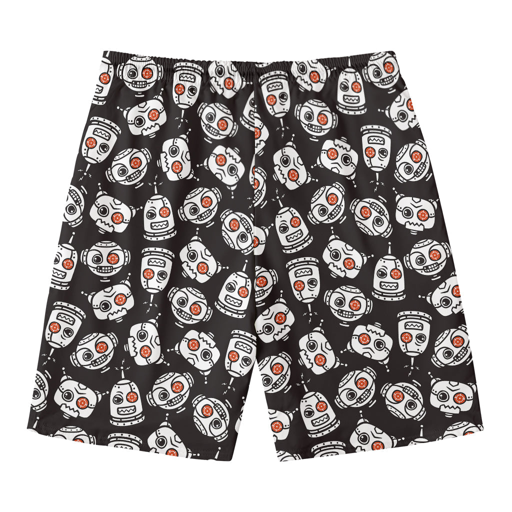 Angry Robot Pattern Print Men's Swim Trunks