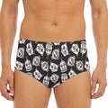 Angry Robot Pattern Print Men's Triangle Swim Briefs