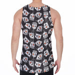 Angry Robot Pattern Print Men's Velvet Tank Top