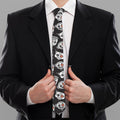 Angry Robot Pattern Print Necktie