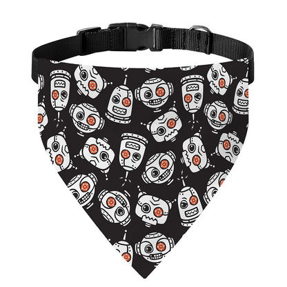 Angry Robot Pattern Print Over The Collar Dog Bandana