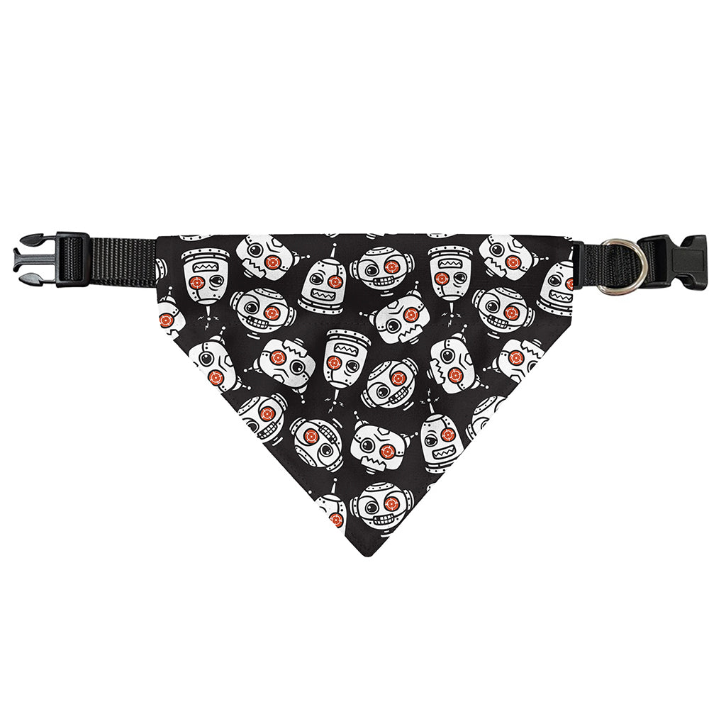 Angry Robot Pattern Print Over The Collar Dog Bandana
