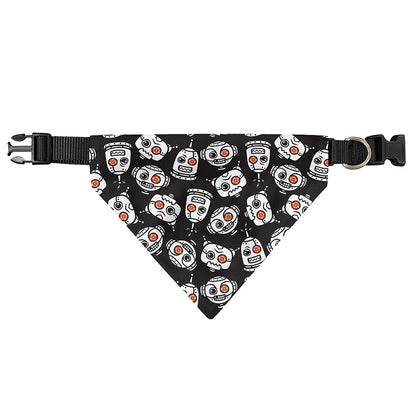 Angry Robot Pattern Print Over The Collar Dog Bandana