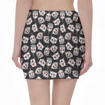 Angry Robot Pattern Print Pencil Mini Skirt