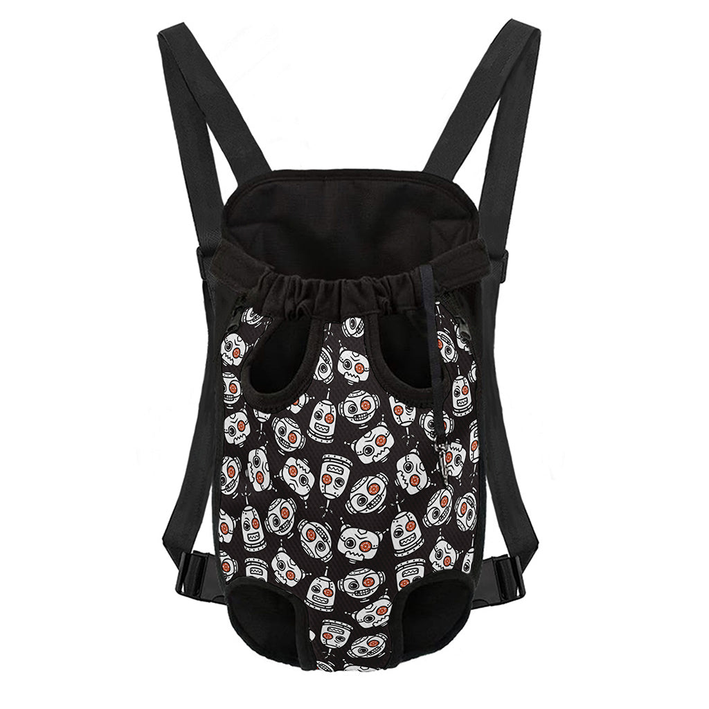 Angry Robot Pattern Print Pet Carrier Backpack