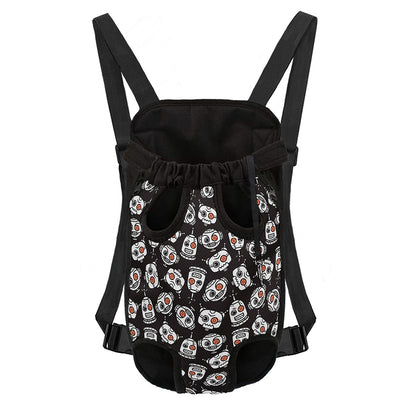 Angry Robot Pattern Print Pet Carrier Backpack