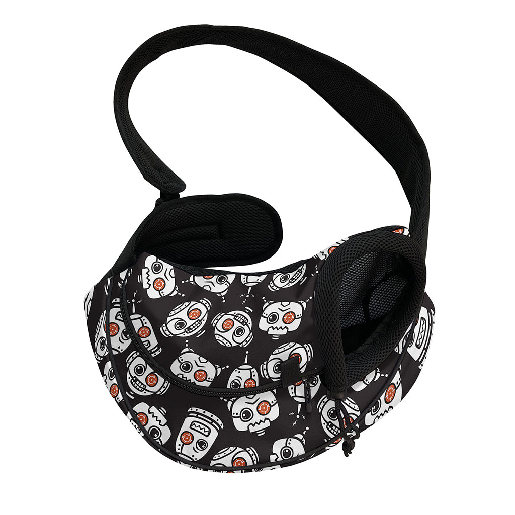 Angry Robot Pattern Print Pet Sling Carrier