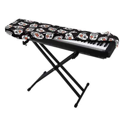 Angry Robot Pattern Print Piano Keyboard Cover